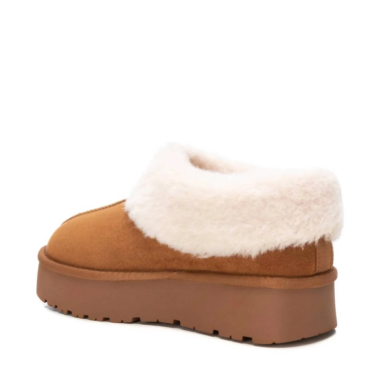 Women's Winter Suede Clogs In Camel