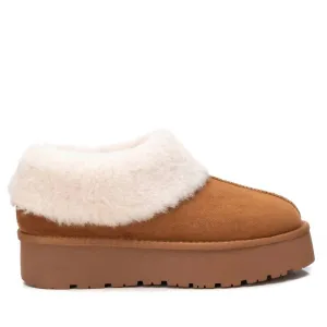 Women's Winter Suede Clogs In Camel