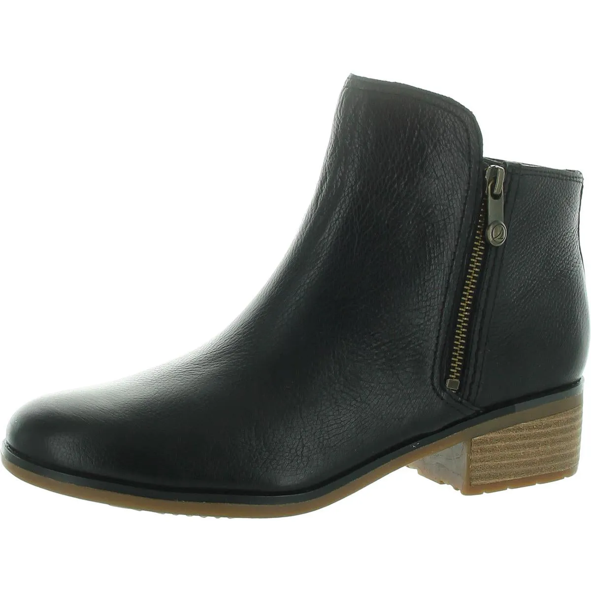 Womens Zipper Leather Ankle Boots