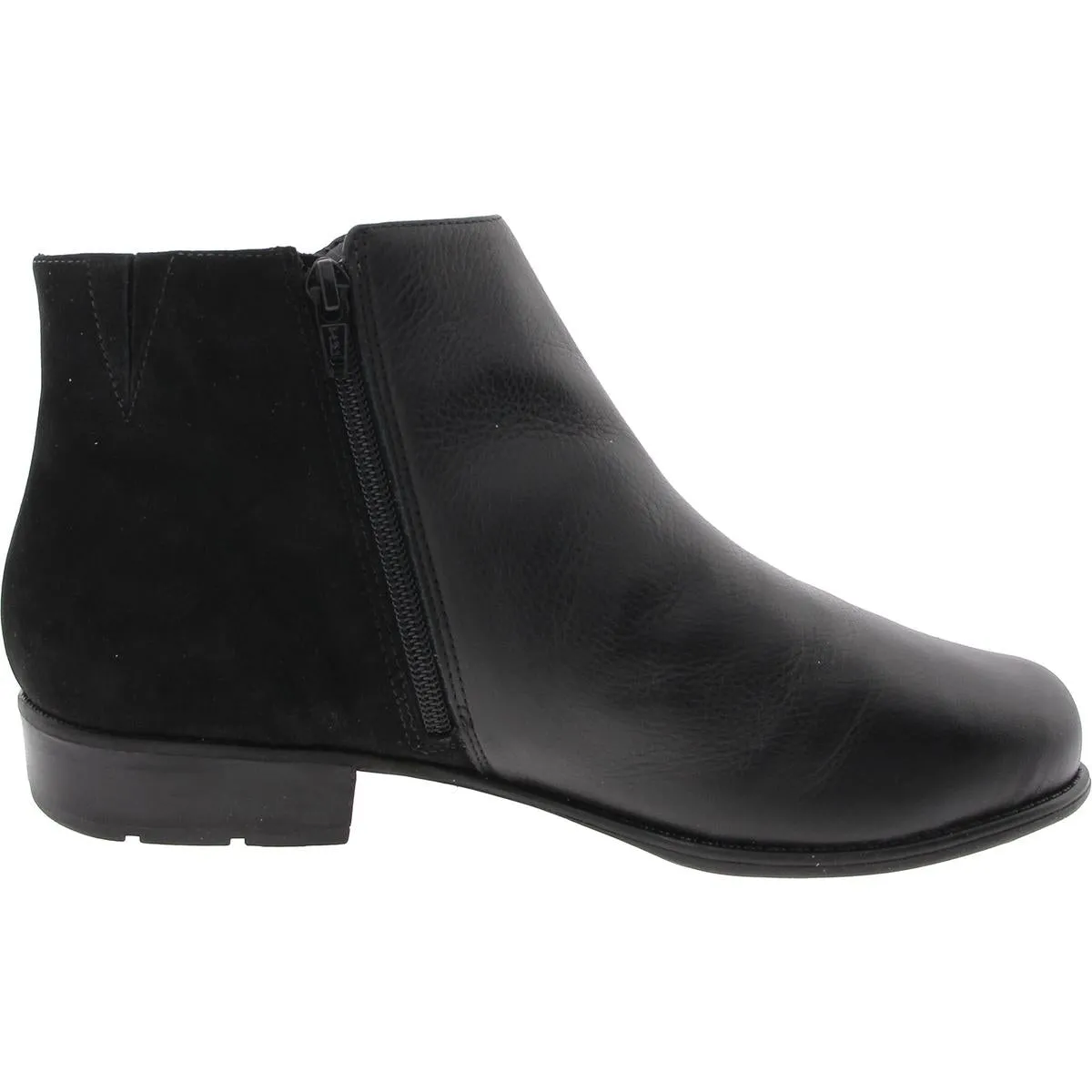 Womens Zipper Leather Ankle Boots