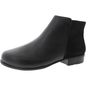 Womens Zipper Leather Ankle Boots