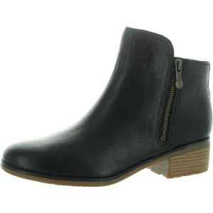 Womens Zipper Leather Ankle Boots