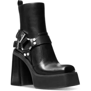 Womens Zipper Leather Booties
