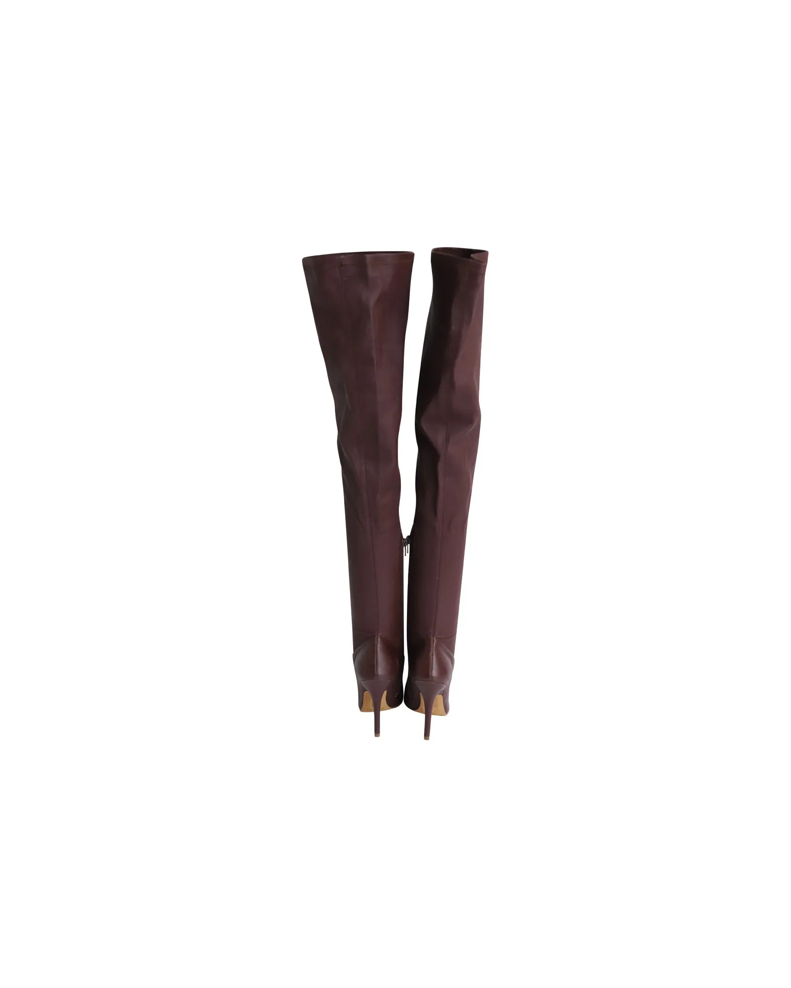 Yeezy Season 5 Stretch Knee Boots in Oxblood Leather
