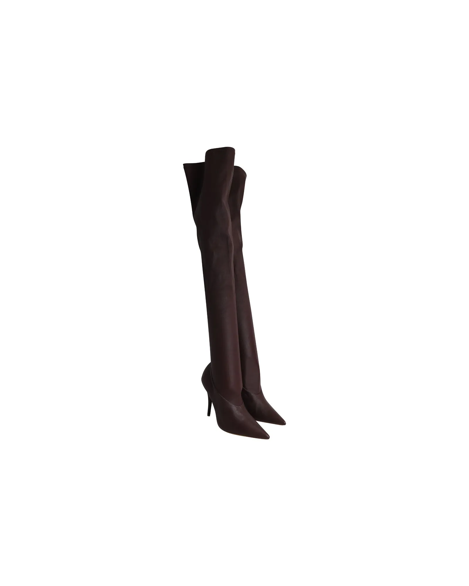 Yeezy Season 5 Stretch Knee Boots in Oxblood Leather