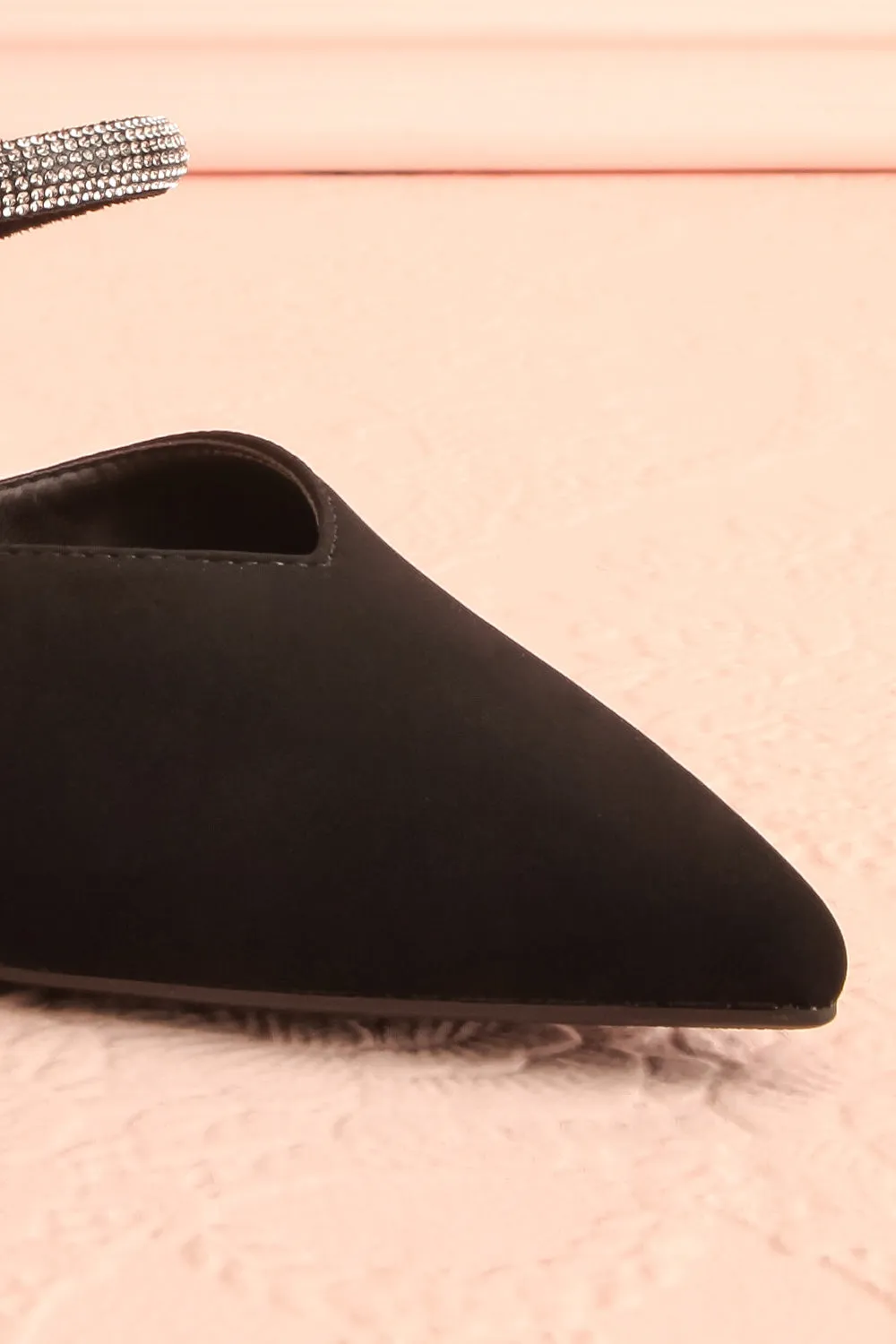 Zariria | Slip-On Heels w/ Rhinestone Strap