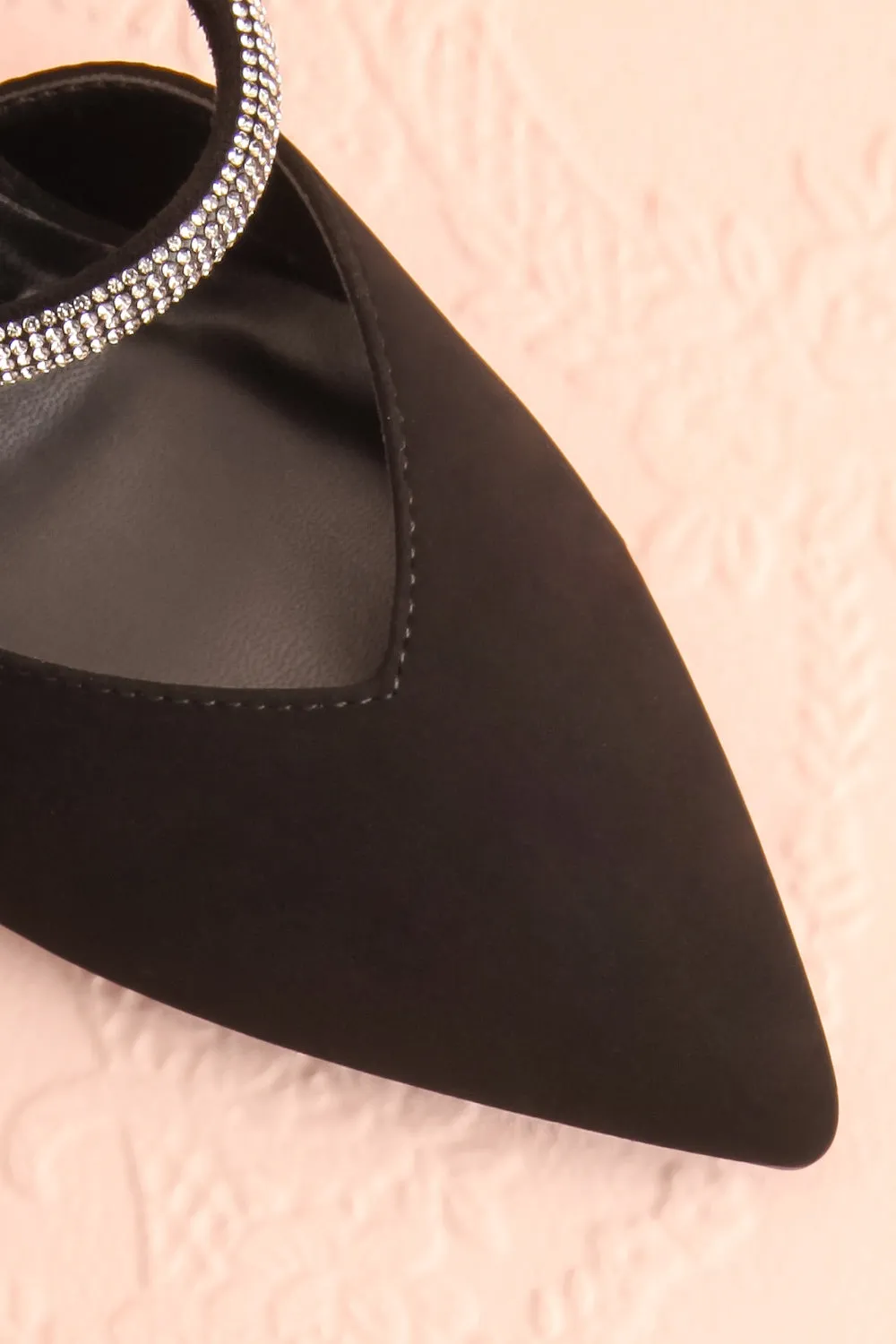Zariria | Slip-On Heels w/ Rhinestone Strap