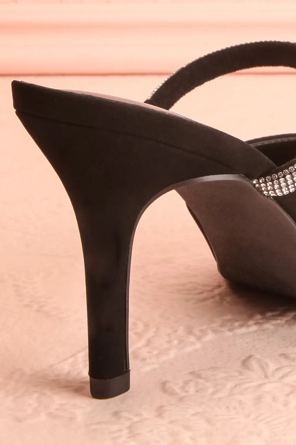 Zariria | Slip-On Heels w/ Rhinestone Strap