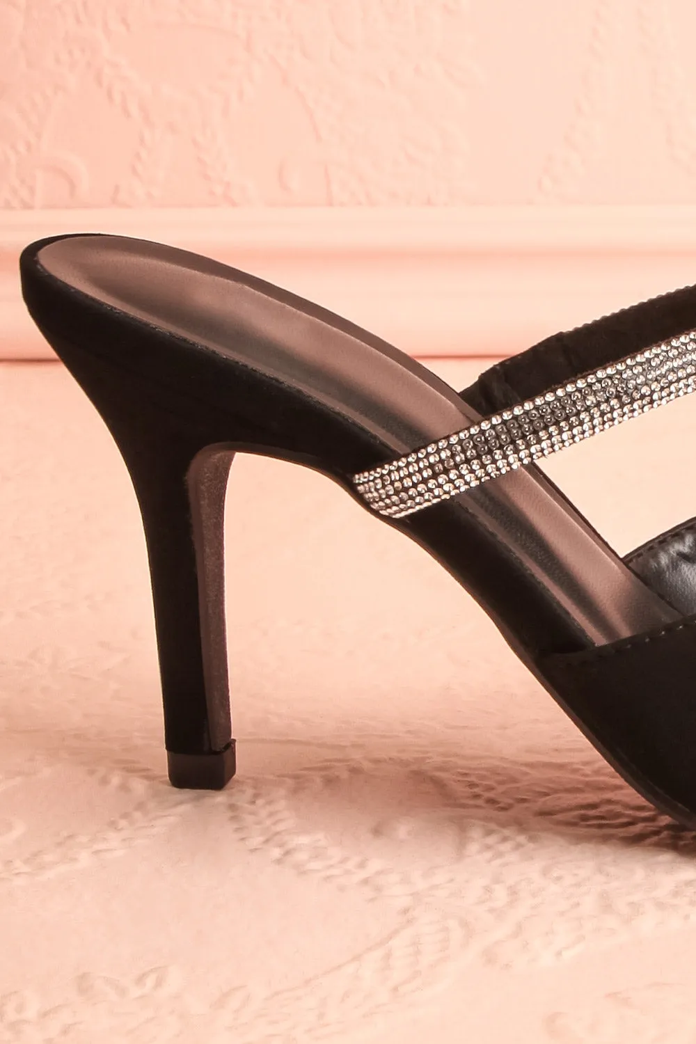 Zariria | Slip-On Heels w/ Rhinestone Strap