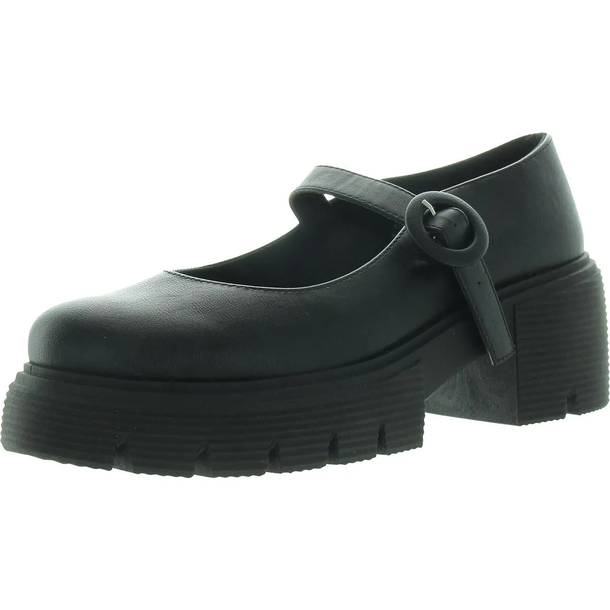 Zarynn Womens Adjustable Faux Leather Mary Janes