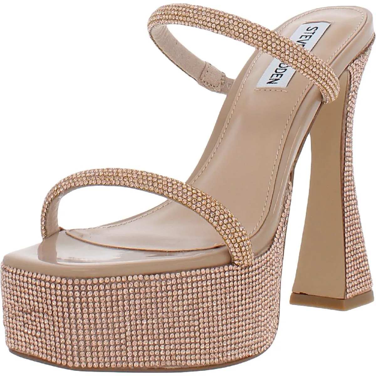 Zayne Womens Embellished Slip-on Platform Heels