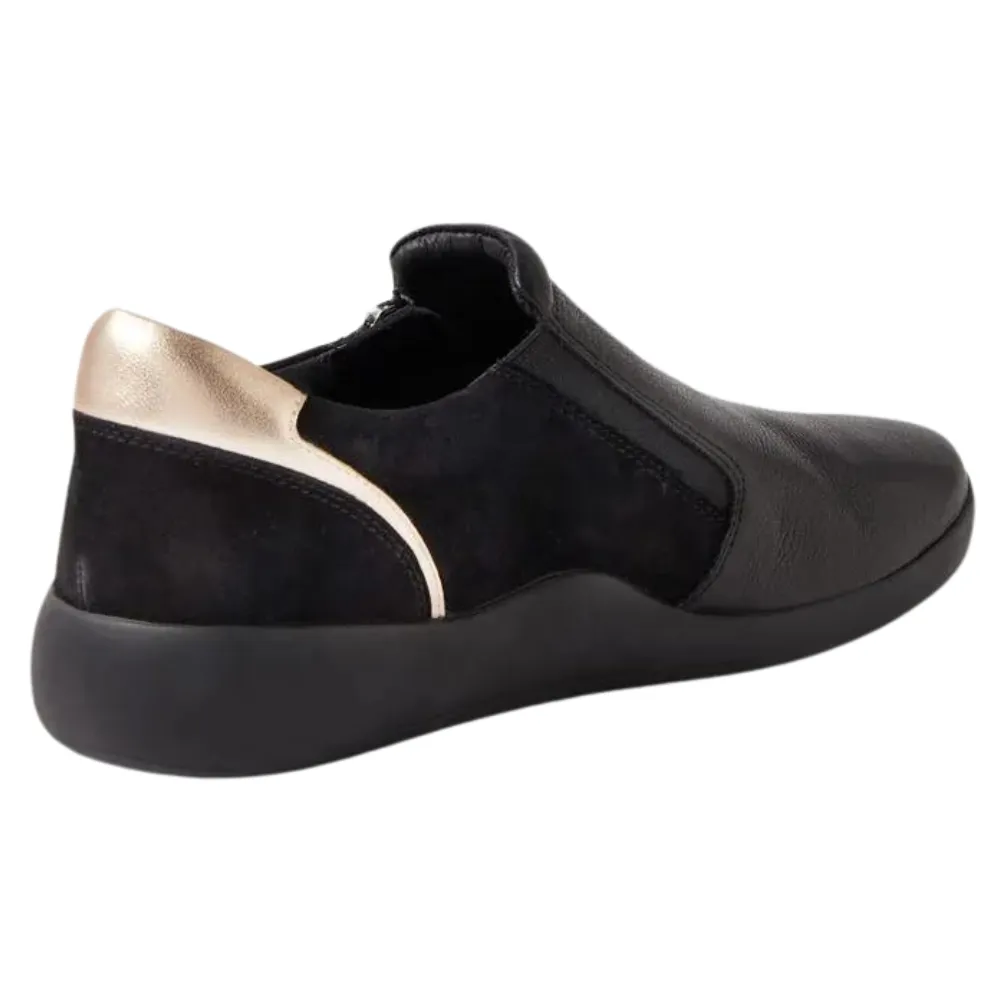 Ziera Yoyce Black/Pale Gold Multi Leather Slip-On (Women's)