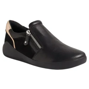 Ziera Yoyce Black/Pale Gold Multi Leather Slip-On (Women's)