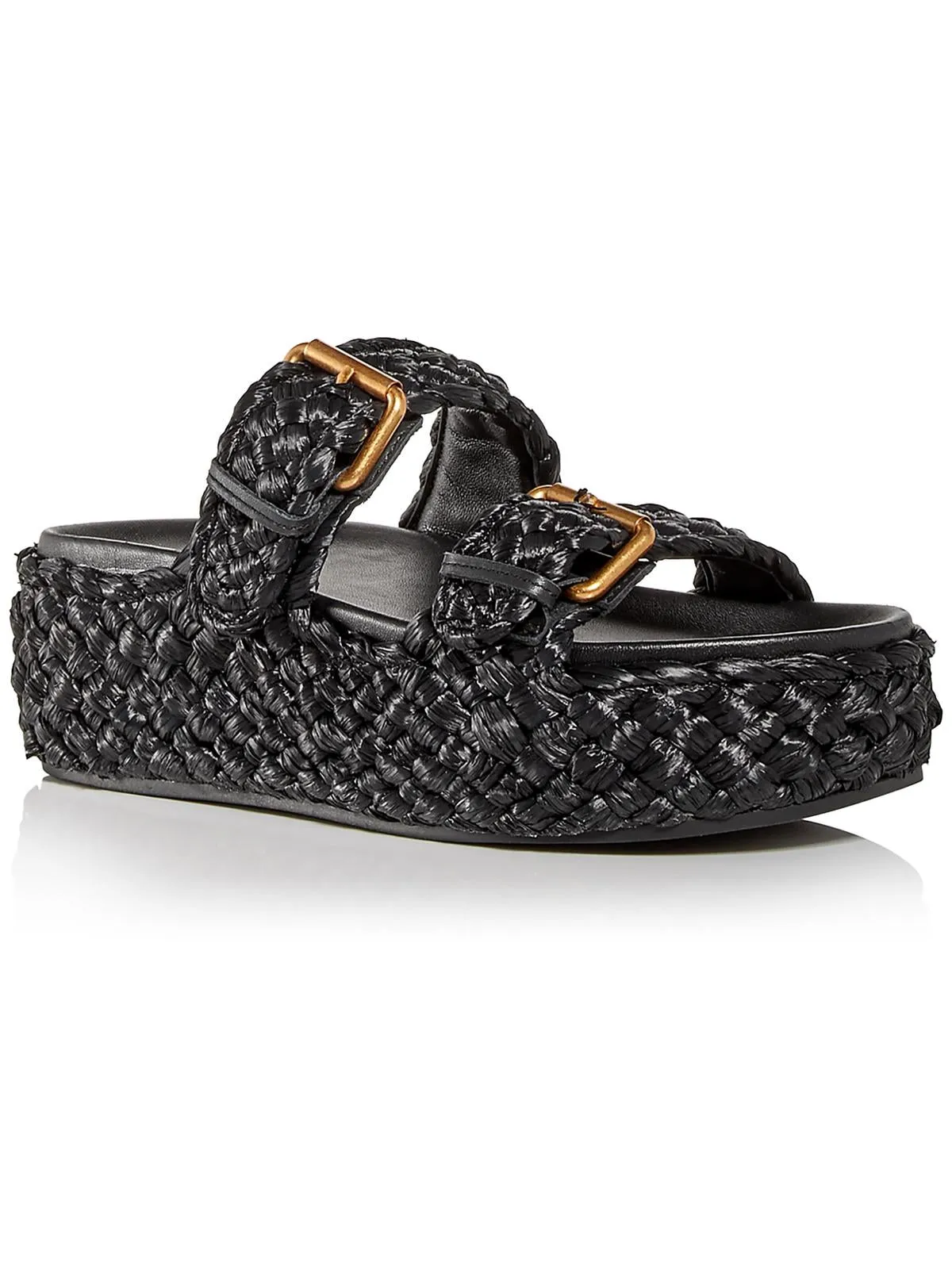 ZIGGY Womens Leather Slip On Platform Sandals