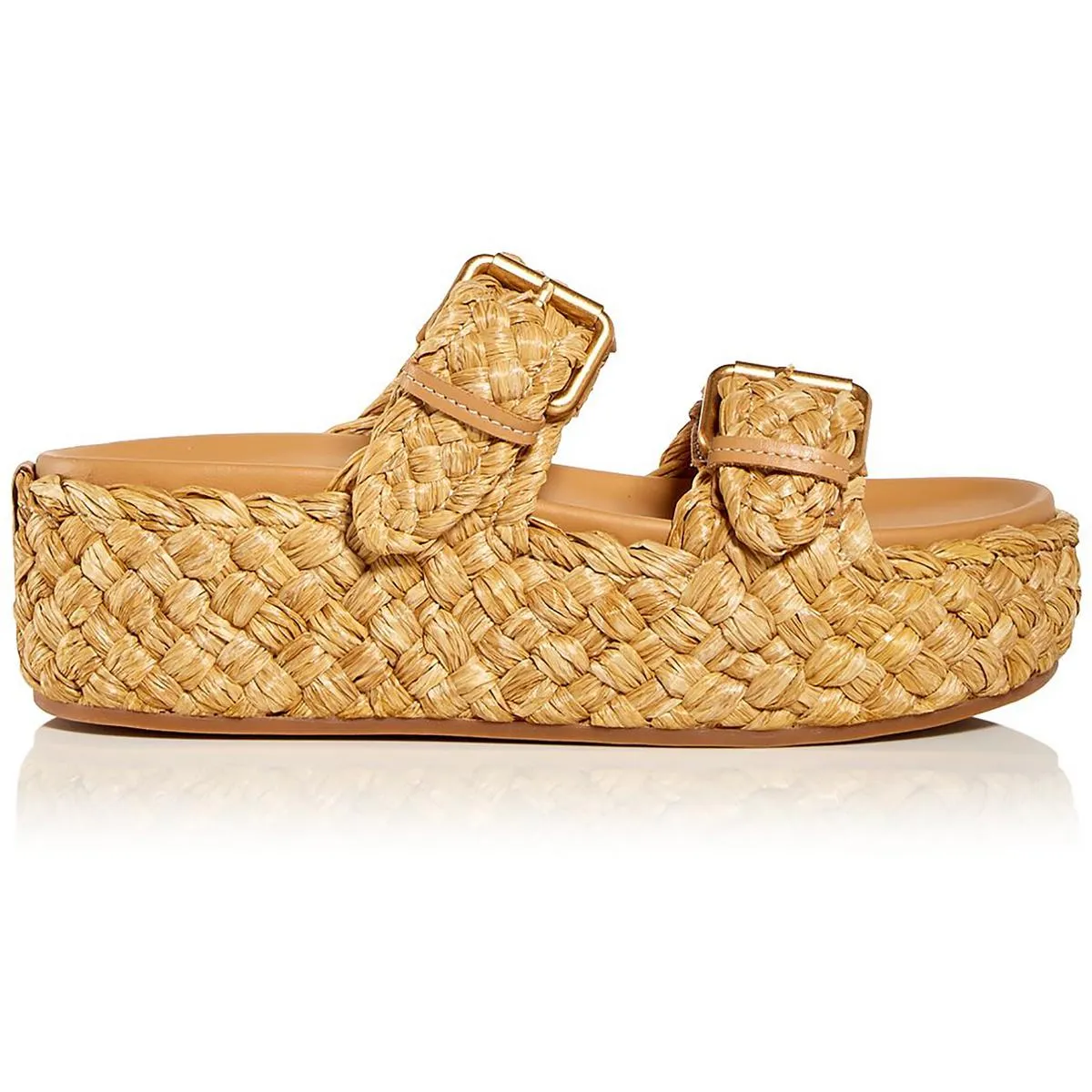 ZIGGY Womens Leather Slip On Platform Sandals