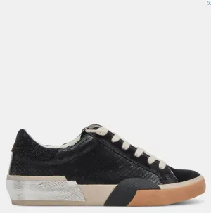 Zina Sneakers Onyx Embossed Leather-US 7.5 / onyx embossed leather / Regular